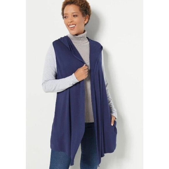 All Worthy Hunter McGrady Color-Blocked Cardigan Navy/HthrGrey Medium - Picture 1 of 3